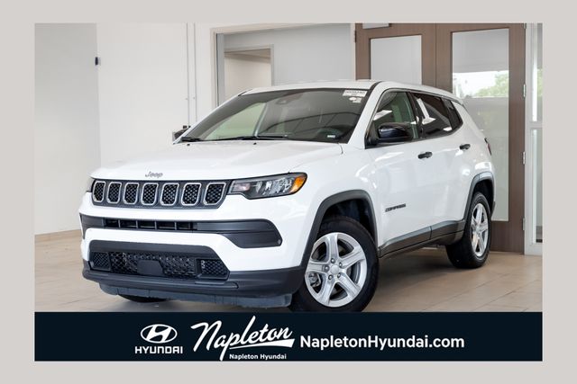 Bright White Clearcoat 2023 Jeep Compass Sport 4WD SUV / Crossover Four-Wheel Drive 8-Speed Automatic