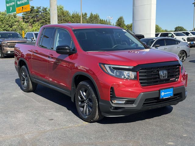 Radiant Red Metallic II 2023 Honda Ridgeline Sport AWD Pickup Truck All-Wheel Drive 9-Speed Automatic