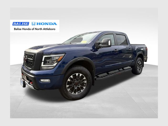 Deep Blue Pearl 2024 Nissan Titan Pickup Truck Four-Wheel Drive 9-Speed Automatic