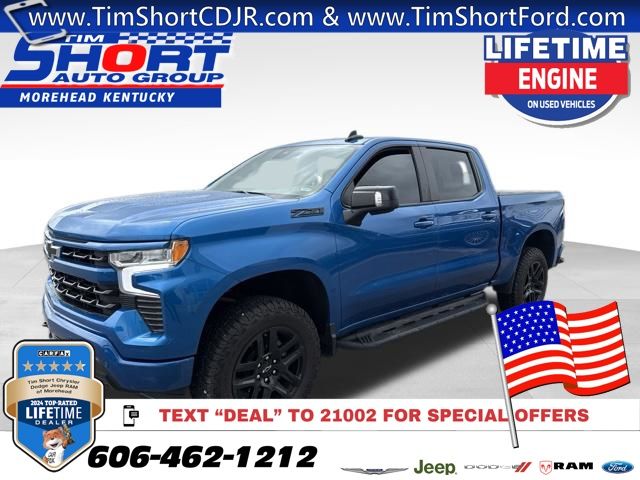 Glacier Blue Metallic 2024 Chevrolet Silverado 1500 Pickup Truck Four-Wheel Drive Automatic