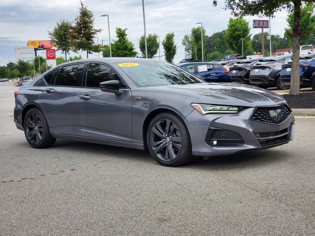 Gray (Modern Steel) 2021 Acura TLX FWD with A-Spec Package Sedan Front-Wheel Drive Automatic