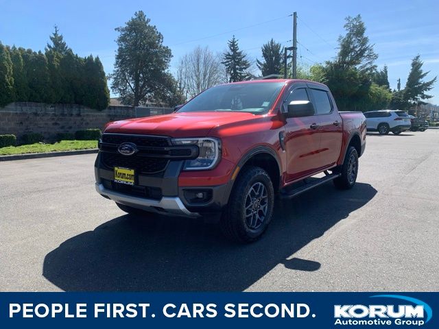 Chili Pepper Red 2024 Ford Ranger XLT SuperCrew 4WD Pickup Truck Four-Wheel Drive Automatic