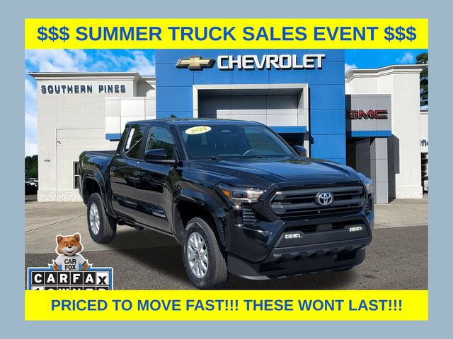 Black 2024 Toyota Tacoma SR5 Double Cab RWD Pickup Truck 4X2 8-Speed Automatic