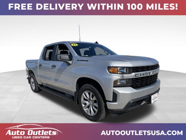Silver Ice Metallic 2021 Chevrolet Silverado 1500 Pickup Truck Four-Wheel Drive 6-Speed Automatic Overdrive