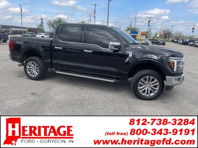 Agate Black Metallic 2024 Ford F-150 Lariat SuperCrew 4WD Pickup Truck Four-Wheel Drive Automatic