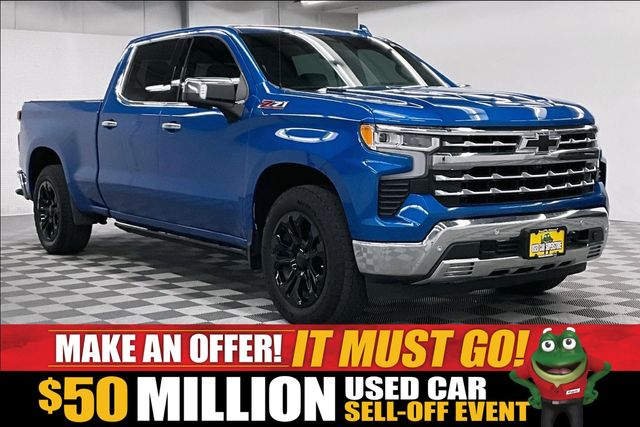 Glacier Blue Metallic 2023 Chevrolet Silverado 1500 Pickup Truck Four-Wheel Drive 10-Speed Automatic