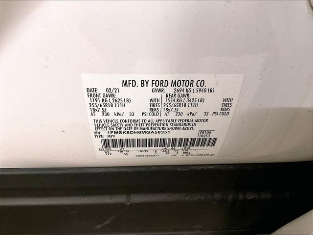 2021 Ford Explorer XLT White at Honda North