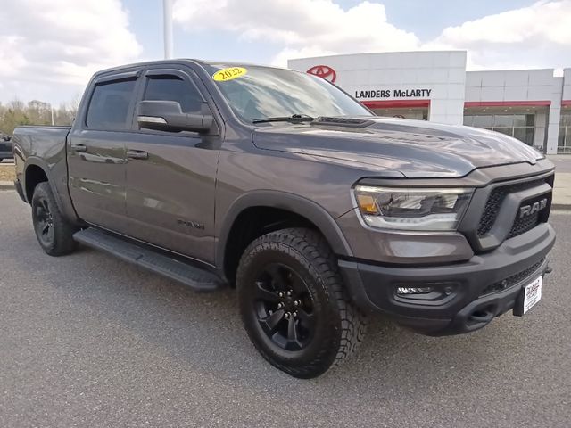 Gray (Granite Crystal Metallic Clearcoat) 2022 RAM 1500 Rebel Crew Cab 4WD Pickup Truck Four-Wheel Drive 8-Speed Automatic