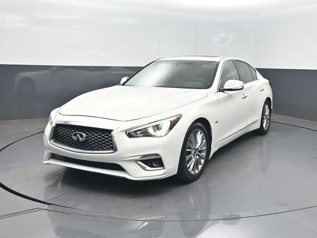 Pure White 2019 INFINITI Q50 Sedan Rear-Wheel Drive 7-Speed Automatic Overdrive