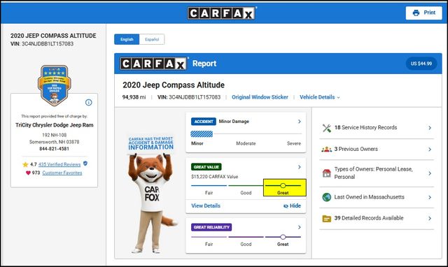 Used 2020 Jeep Compass SUV