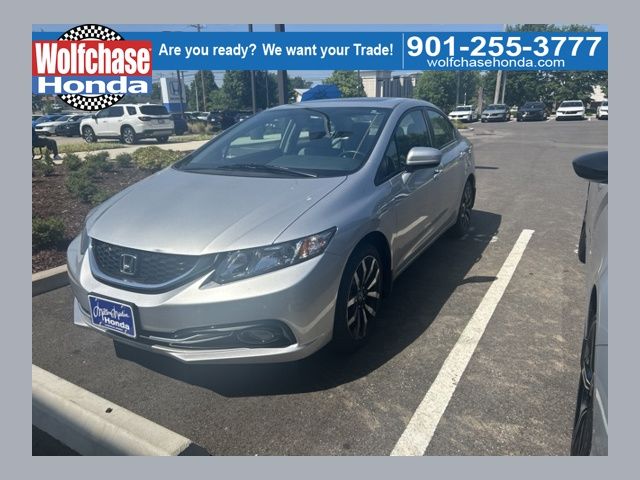 Alabaster Silver Metallic 2015 Honda Civic Sedan Front-Wheel Drive Continuously Variable Transmission