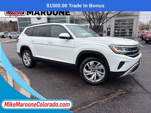 Pure White 2023 Volkswagen Atlas 8-Speed Automatic