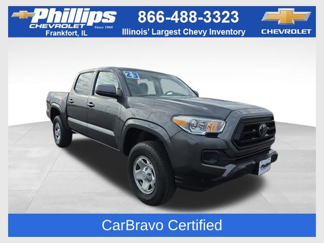Magnetic Gray Metallic 2023 Toyota Tacoma SR V6 Double Cab 4WD Pickup Truck Four-Wheel Drive 6-Speed Automatic