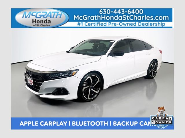 Platinum White Pearl 2021 Honda Accord Sport FWD Sedan Front-Wheel Drive Continuously Variable Transmission