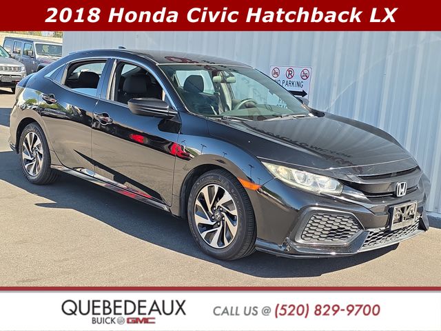 Crystal Black 2018 Honda Civic Hatchback Hatchback Front-Wheel Drive Continuously Variable Transmission
