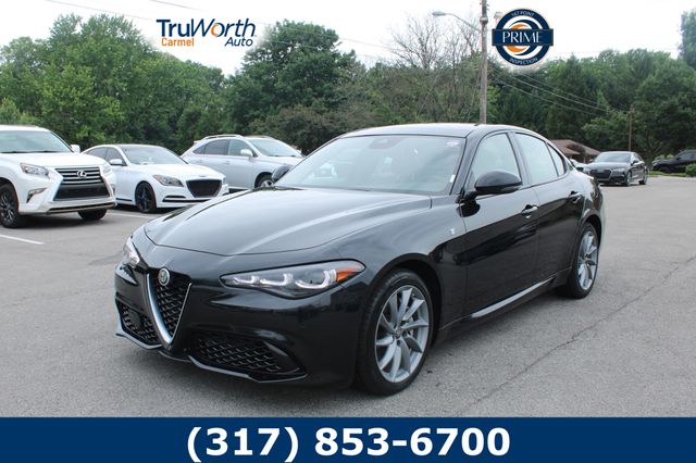Vulcano Black Metallic 2024 Alfa Romeo Giulia Ti AWD Sedan All-Wheel Drive 8-Speed Automatic