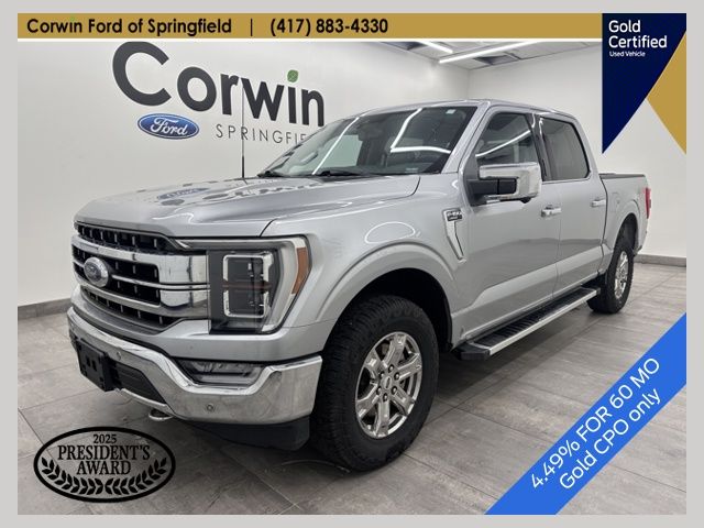 Silver Metallic 2022 Ford F-150 Lariat SuperCrew 4WD Pickup Truck Four-Wheel Drive Automatic