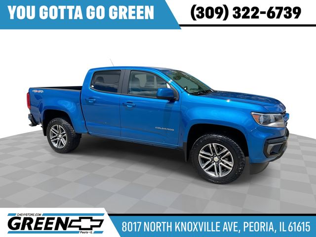 Bright Blue Metallic 2021 Chevrolet Colorado Pickup Truck Four-Wheel Drive 8-Speed Automatic