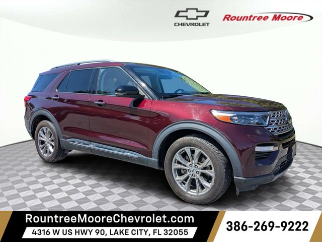 Red (Burgundy) 2022 Ford Explorer Limited AWD SUV / Crossover All-Wheel Drive Automatic
