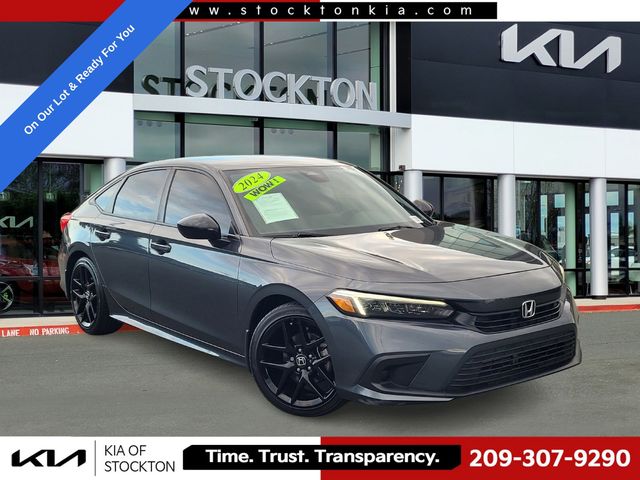 Gray 2024 Honda Civic Sedan Front-Wheel Drive Continuously Variable Transmission