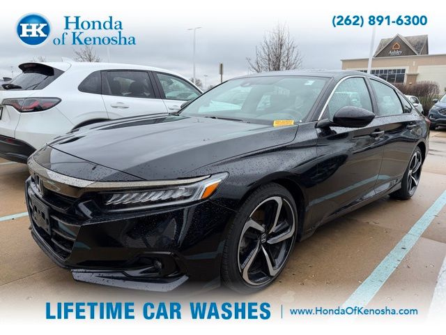 Crystal Black Pearl 2022 Honda Accord Sport FWD Sedan Front-Wheel Drive Automatic