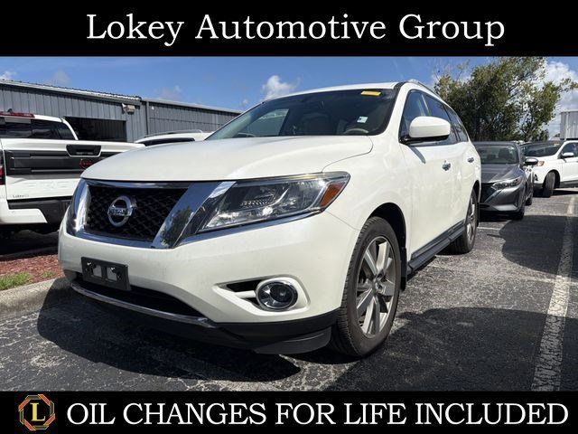 Pearl White 2015 Nissan Pathfinder SUV / Crossover Four-Wheel Drive Continuously Variable Transmission