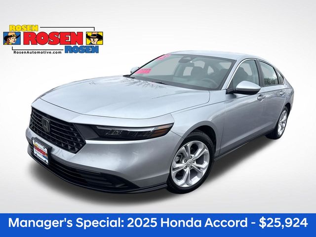 Silver 2025 Honda Accord LX FWD Sedan Front-Wheel Drive Continuously Variable Transmission