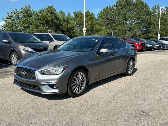 Gray (Graphite Shadow) 2024 INFINITI Q50 Sedan All-Wheel Drive 7-Speed Automatic Overdrive