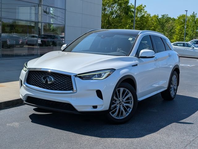 Radiant White 2024 INFINITI QX50 Luxe AWD SUV / Crossover All-Wheel Drive Continuously Variable Transmission