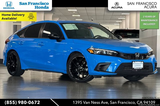 Boost Blue Pearl 2024 Honda Civic Hatchback Hatchback Front-Wheel Drive Continuously Variable Transmission