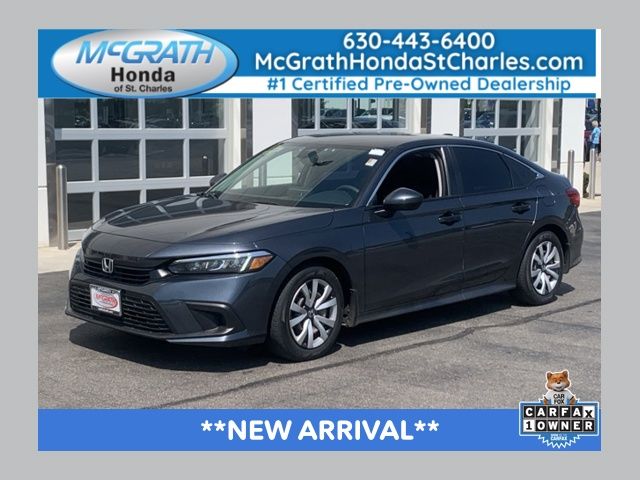 Meteorite Gray Metallic 2024 Honda Civic Sedan Front-Wheel Drive Continuously Variable Transmission