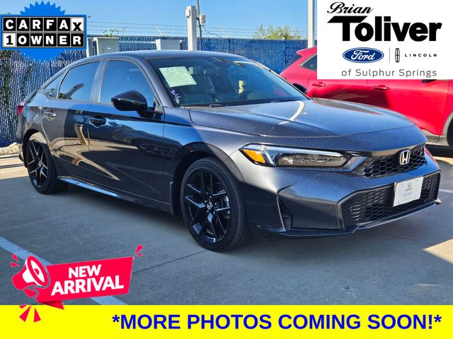 Gray 2025 Honda Civic Hybrid Sedan Front-Wheel Drive Continuously Variable Transmission