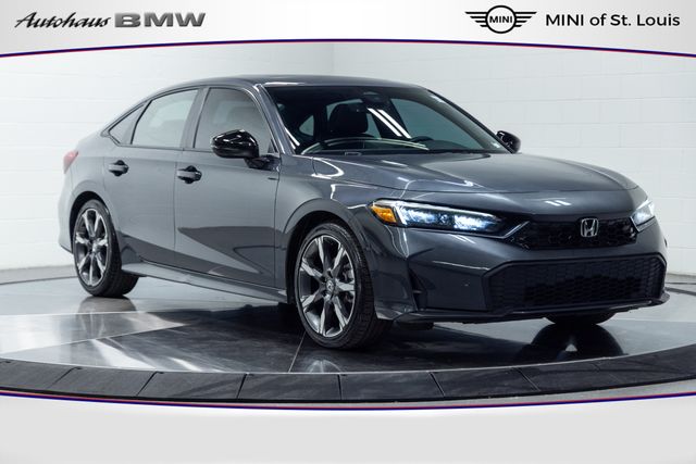Meteorite Gray Metallic 2025 Honda Civic Hybrid Sedan Front-Wheel Drive Continuously Variable Transmission