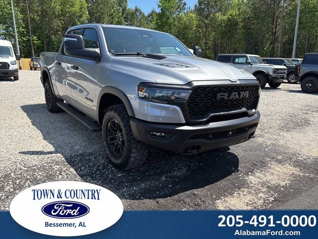 Billet Silver Metallic Clearcoat 2025 RAM 1500 Rebel Crew Cab 4WD Pickup Truck Four-Wheel Drive 8-Speed Automatic