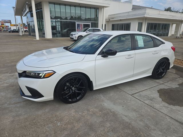 Platinum White Pearl 2023 Honda Civic Sedan Front-Wheel Drive Continuously Variable Transmission