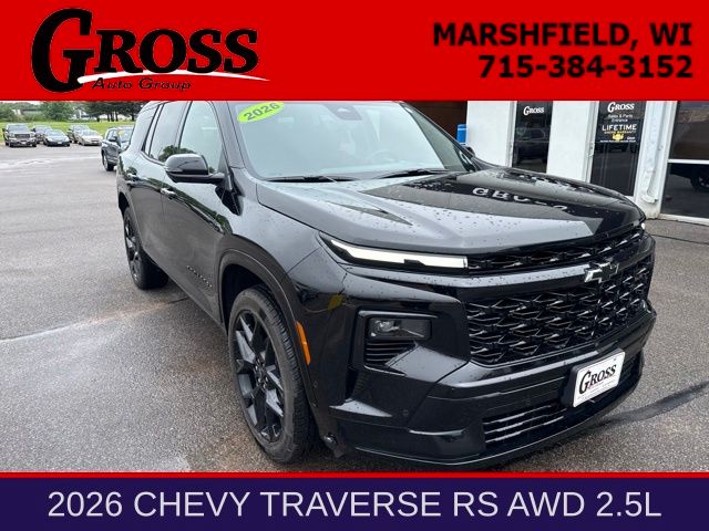Black 2026 Chevrolet Traverse RS AWD SUV / Crossover Four-Wheel Drive 8-Speed Automatic