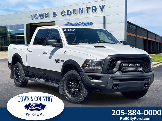 Bright White Clearcoat 2018 RAM 1500 Rebel Crew Cab 4WD Pickup Truck Four-Wheel Drive 8-Speed Automatic