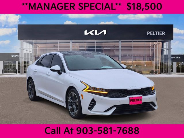 Glacial White Pearl 2022 Kia K5 EX FWD Sedan Front-Wheel Drive 8-Speed Automatic