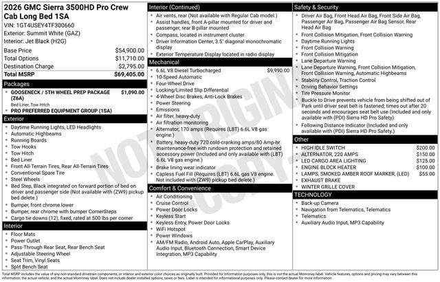 2026 GMC Sierra 3500HD Pro - Image 4
