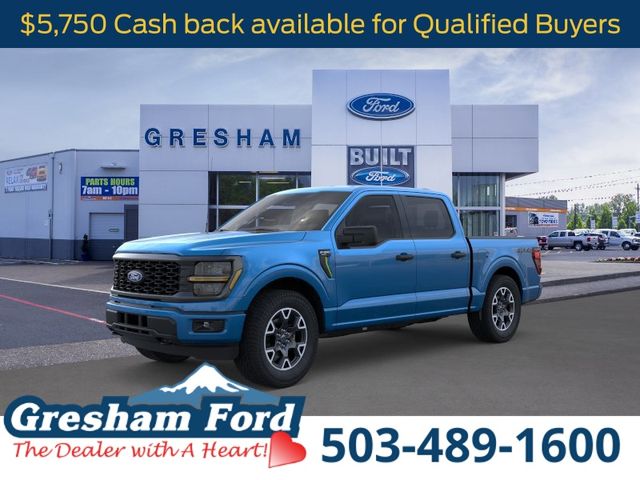 ATLAS BLUE 2025 Ford F-150 STX 4dr SuperCrew 4WD Pickup Truck Four-Wheel Drive Automatic