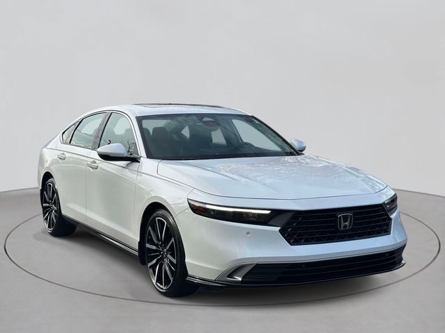 White 2025 Honda Accord Hybrid Touring FWD Sedan Front-Wheel Drive Continuously Variable Transmission