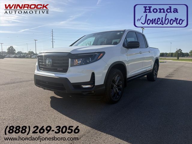 White 2023 Honda Ridgeline Sport AWD Pickup Truck All-Wheel Drive 9-Speed Automatic