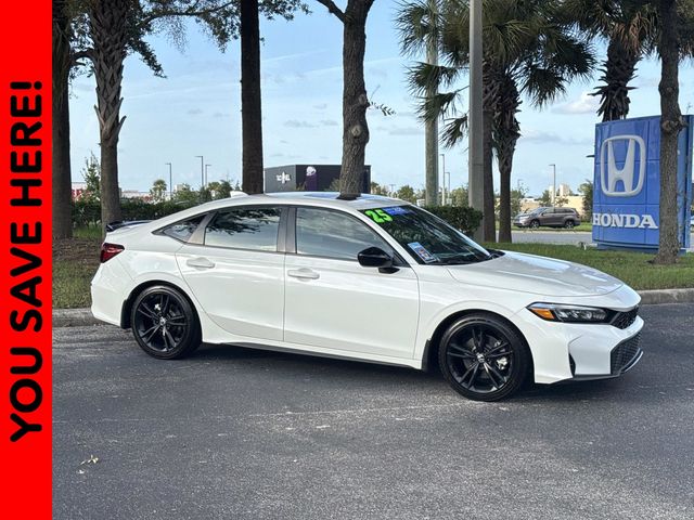 White 2025 Honda Civic Sedan 6-Speed Manual