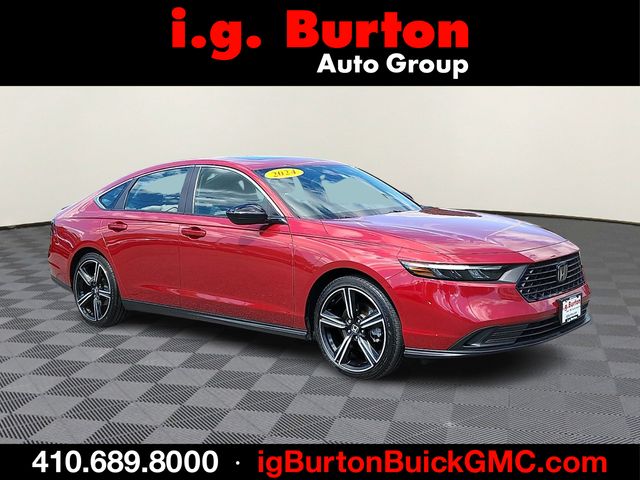 Radiant Red Metallic 2024 Honda Accord Hybrid Sedan Front-Wheel Drive Continuously Variable Transmission