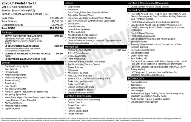 New 2026 Chevrolet Trax SUV