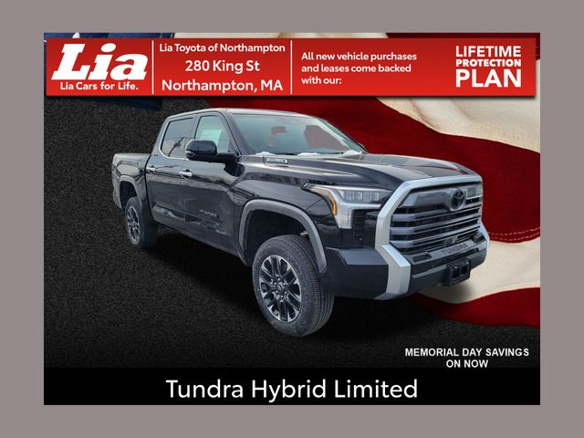 Midnight Black Metallic 2025 Toyota Tundra Hybrid Limited HV CrewMax Cab 4WD Pickup Truck Four-Wheel Drive Automatic