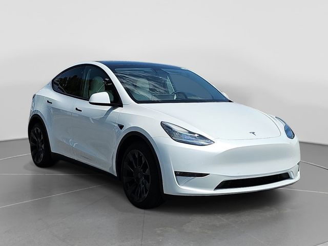 Pearl White Multi-Coat 2021 Tesla Model Y SUV / Crossover All-Wheel Drive 1-Speed Automatic