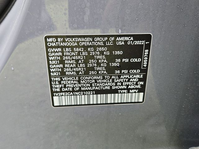 2022 Volkswagen Atlas Cross Sport 3.6L V6 SEL Premium R-Line