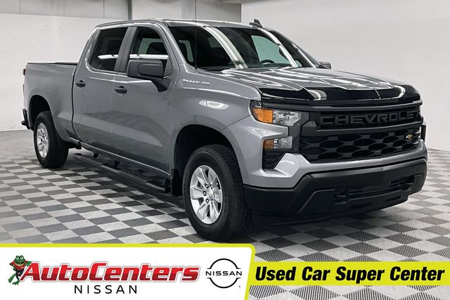 Sterling Gray Metallic 2024 Chevrolet Silverado 1500 Work Truck Crew Cab 4WD Pickup Truck Four-Wheel Drive 10-Speed Automatic