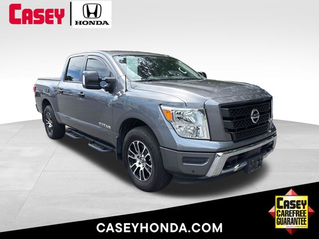 Gray (Gun Metallic) 2021 Nissan Titan Pickup Truck Four-Wheel Drive 9-Speed Automatic